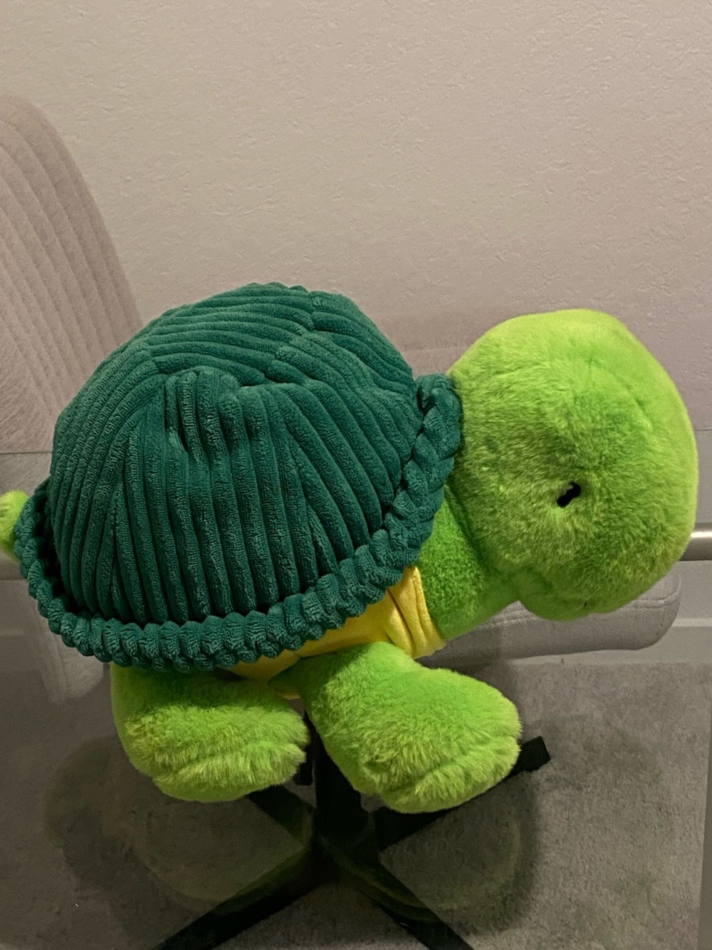 Plush Green Turtle Pet Toy - Soft Reptile Comfort Toy
